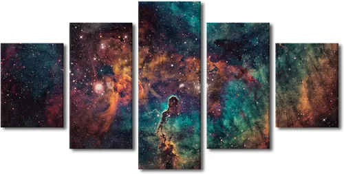 Vista 59 de Pintura en lienzo colorida para sala de estar, 5 paneles, impresiones abstractas sobre lienzo, arte de pared para sala de estar, dormitorio
