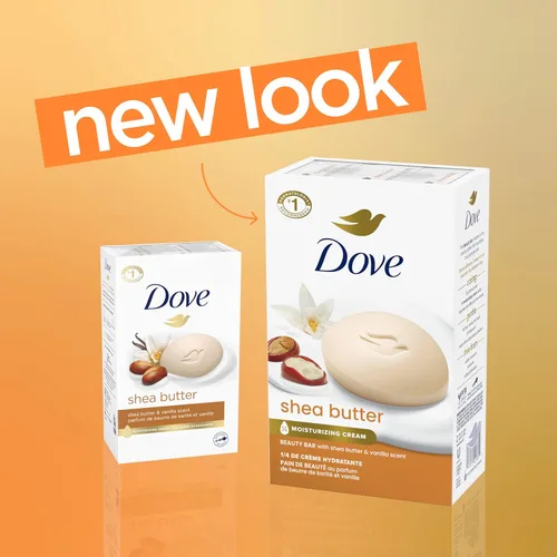 Vista 3 de Dove Barra de Jabón de Belleza de Manteca de Karité, 8 Barras para una Piel Nutrida y Radiante, Enriquece la Piel 3.75 onzas