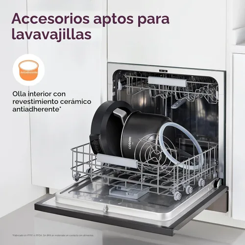 Vista 7 de COSORI Olla a presión de 6 cuartos de galón, acero inoxidable, olla múltiple 9 en 1, 12 características de seguridad, olla interior de cerámica