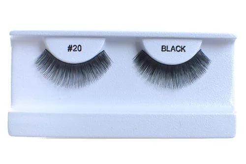 Vista 27 de 10 pares de pestañas postizas 100% cabello humano, negro natural #1