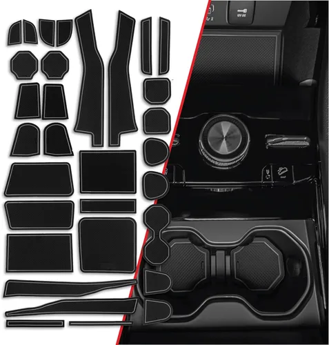 Vista 34 de CupHolderHero Compatible con accesorios Jeep Wrangler JK 2011-2017, insertos interiores antideslizantes antipolvo, tapetes de revestimiento