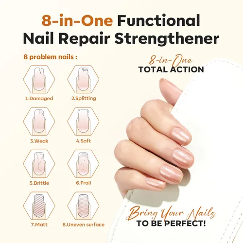 Vista 3 de modelones Fortalecedor de uñas, capa base de relleno de cresta de uñas nude 8 en uno