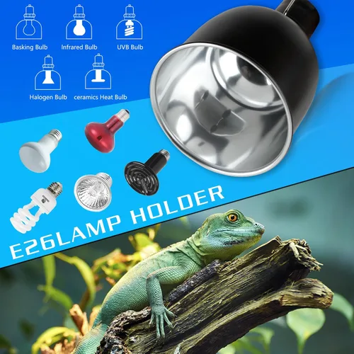 Vista 3 de Accesorio de Luz para Reptiles, Accesorio de Lámpara de Calor de Cúpula Profunda con Reflexión Óptica de 5.5 pulgadas, Accesorio de Lámpara de Calor
