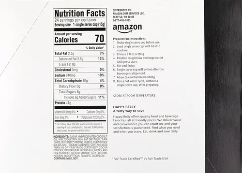 Vista 2 de Marca Yaxa – Cápsulas de café capuchino Happy Belly, compatibles con cafeteras K Cup, tostado ligero, sabor a caramelo, 24 unidades, 12.72 onzas