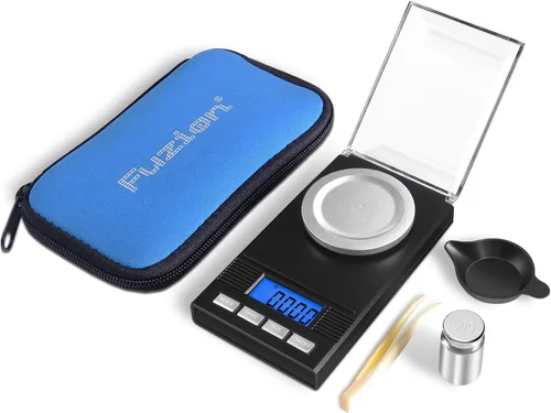 Fuzion Balanza de miligramo 50g/0.001g, balanza portátil de joyería con precisión de 0.001 gramo, balanza de mg, balanza de polvo, balanza de