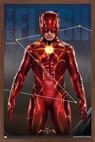 Vista 10 de Trends International DC Comics Movie The Flash - Póster tríptico de pared, 34 pulgadas de largo x 22.4 pulgadas, versión enmarcada en blanco