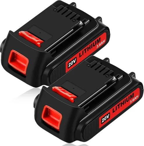 Enermall Paquete de 2 baterías de iones de litio de 20 V 3600 mAh MAX LBXR20 de repuesto para Black and Decker de 20 V LB20 LBX20 LST220