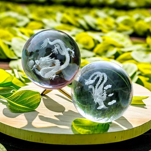 Vista 7 de Baoding - Bolas de masaje chino de 1.57 pulgadas para terapia de manos, alivio del estrés, bolas de cristal de dragón y fénix