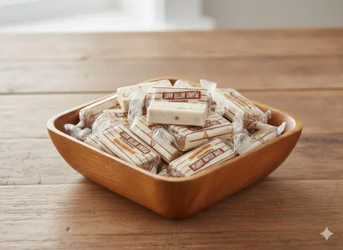 Vista 4 de SweetGlob Caramelo de mantequilla de maní crujiente original envuelto individualmente (barra de mantequilla de maní sin azúcar, 2 libras)