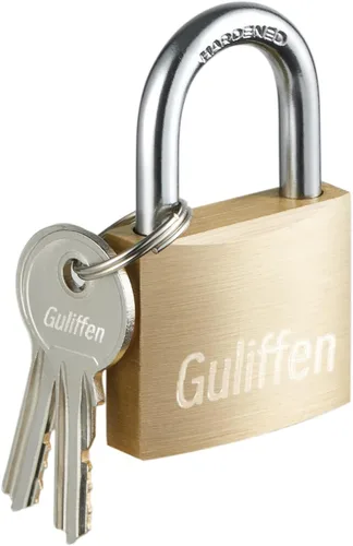 Guliffen Candado de latón macizo con llave con 1-9/16 pulg. (40 mm) de ancho en el cuerpo del candado, candado con llave para cobertizos, unidad de