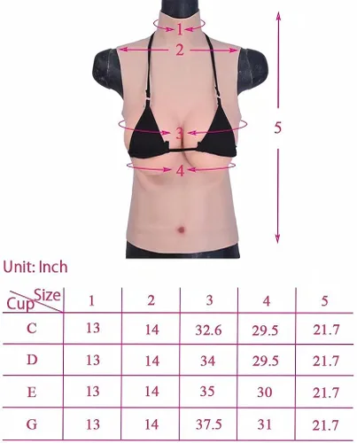 Vista 6 de Huibaijia - Pechos de silicona para crossdressers Drag Queen Transgénero