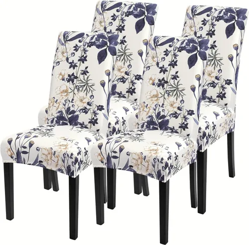 Vista 36 de SearchI - Juego de 2 fundas protectoras para sillas Parson de comedor, de elastano, súper ajuste, elástico, extraíble y lavable, para cocina