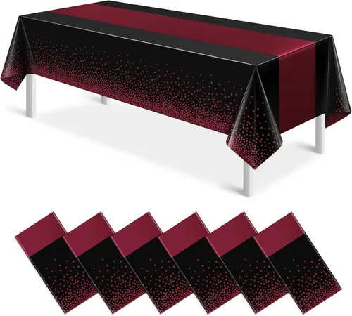 Vista 9 de 3 piezas de mantel y camino de mesa blanco y dorado para decoración de fiesta, mantel de plástico blanco con estampado dorado, camino de mesa Oro