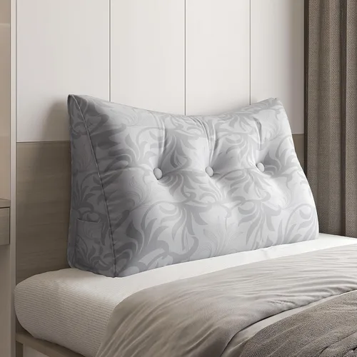Vista 34 de WOWMAX - Almohada grande triangular con respaldo para cabecera, almohada de posicionamiento para lectura en forma de cuña, con funda extraíble