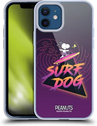 Vista 216 de Head Case Designs Funda de gel suave con licencia oficial de Peanuts Tropical Surf Snoopy Aloha Disco compatible con Apple iPhone 13 Mini