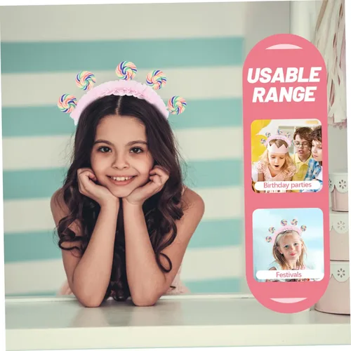 Vista 7 de Diadema de piruleta para cumpleaños, accesorios para el cabello, accesorios kawaii, diadema para niña de flores, accesorios para el cabello