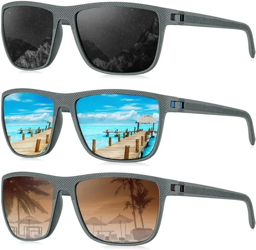 Vista 49 de KALIYADI Gafas de sol polarizadas para hombre, gafas de sol ligeras con protección UV para conducir, pescar y jugar golf