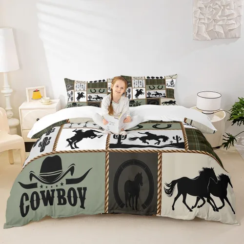Vista 22 de Manfei Juego de ropa de cama geométrica azteca para niñas, tamaño individual, juego de funda de edredón étnica tribal del suroeste, funda de edredón