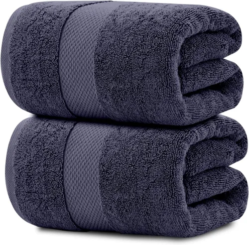 Vista 24 de White Classic Toallas de baño de lujo para adultos, extra grandes, 35 x 70 pulgadas, algodón turco de 700 GSM, altamente absorbentes, colección