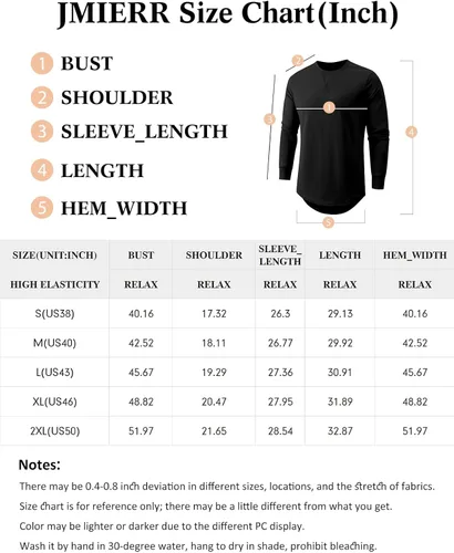 Vista 6 de JMIERR Mens 3 Pack Cotton Hipster Hip Hop Longline Crewneck T-Shirt