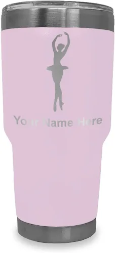 Vista 17 de LaserGram Vaso aislado al vacío de 20 onzas, bailarina de ballet, grabado personalizado incluido (negro)