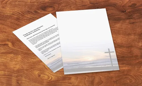 Vista 4 de Papelería religiosa escénica - Paquete de 48