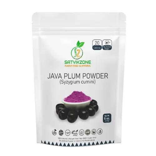 Java Plum Jamun - Polvo de fruta 100% natural, 6 onzas, apto para veganos, sin azúcar añadido, sin sabores/colores/conservantes artificiales, sin
