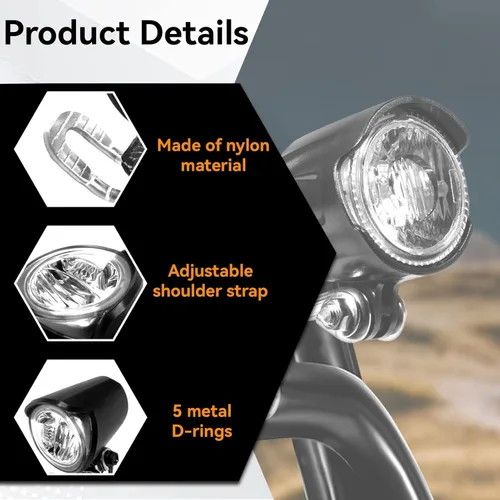 Vista 6 de Faro eléctrico para bicicleta, compatible con 12 V-60 V, conector impermeable de 2 pines, luz delantera de bicicleta eléctrica, luz frontal LED