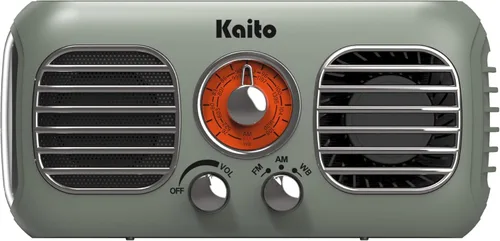 Kaito KA777 Radio de emergencia y ventilador portátil - Radio meteorológica AM/FM NOAA y banco de energía de 4,000 mAh recargable con panel solar y