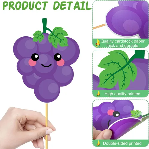Vista 6 de Tutti Frutti Centros de mesa de fiesta, 24 piezas, decoración de mesa de frutas de verano para tutti con temática de frutas tropicales frutales