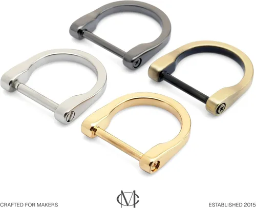 Vista 5 de CRAFTMEMORE Anillos en D con grillete de herradura con tornillo, anillo en D, accesorios para monedero para correa de 1 pulgada, paquete de 4