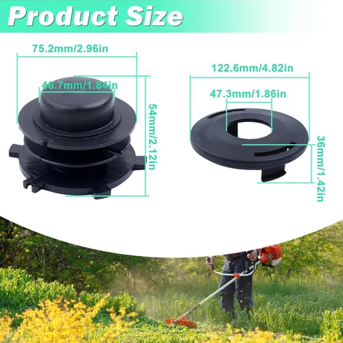 Vista 3 de Adefol Cabezal de recortadora 25-2 para Stihl FS90 FS90R FS100 FS110 FS130 FS250 FS56 FS80 FS85 FS55R Weed Eater Bump Feed Feed String Trimmer Head