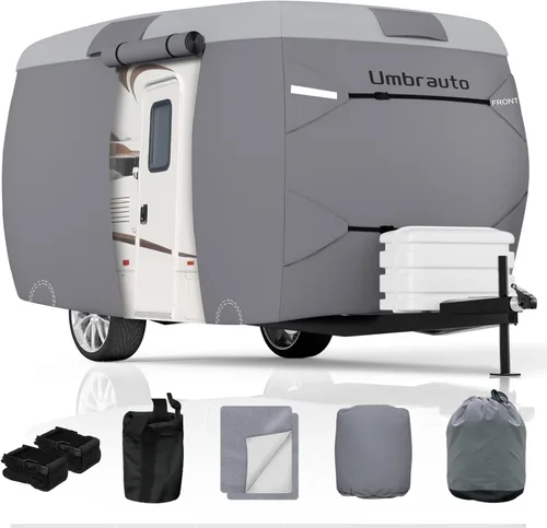 Vista 30 de Umbrauto Cubierta para caravana de 5ª rueda de 28 a 31 pies, 7 capas superiores extra gruesa, cubierta de quinta rueda, impermeable, resistente al