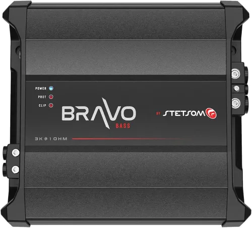 Stetsom Bravo BASS 3000 - Amplificador de audio para automóvil de 1 ohmio, 3000.1 3K vatios RMS, estable de 1Ω, 3000x1, monobloque, calidad de