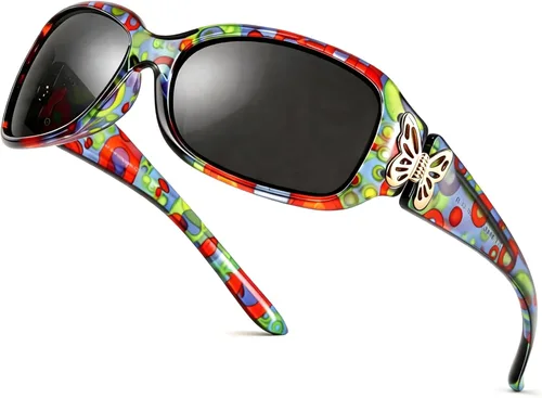 Vista 8 de LVIOE - Lentes de sol polarizadas para mujer, decoración de mariposa a la moda, para conducir y pescar - 99.99% de protección UV