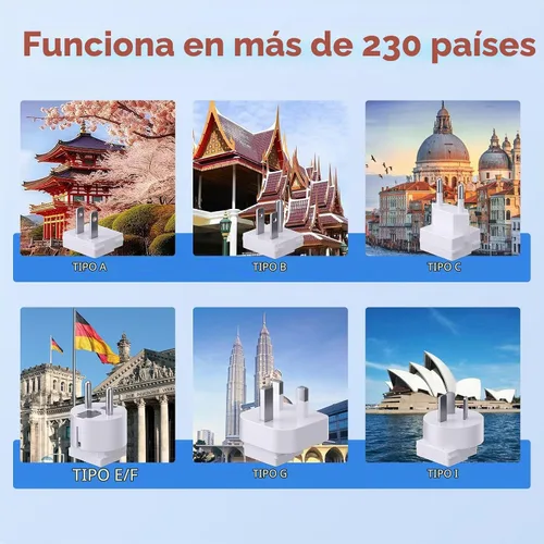 Vista 4 de Convertidor de voltaje de 2000 W de EE. UU. a Europa para secadores de pelo, convertidor de 220 V a 110 V para viajes europeos con 3 puertos AC/2