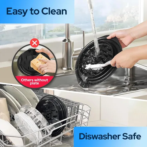 Vista 7 de Trituradora de pollo profesional de 3 capas con bandeja extraíble, garras de carne, cepillo, herramienta trituradora de pechuga de pollo de 10