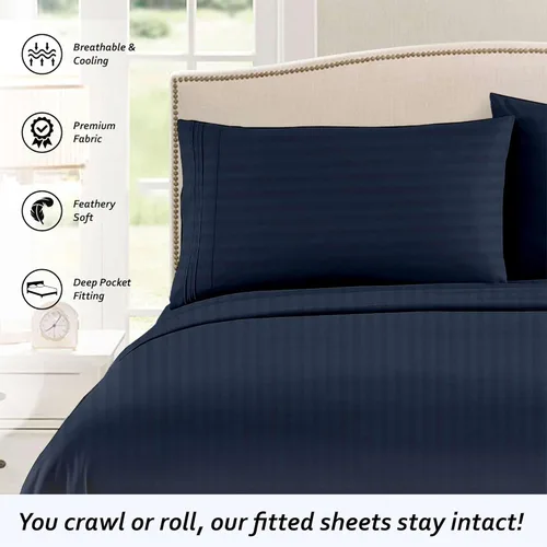 Vista 135 de Juego de sábanas para autocaravana tamaño individual (39 x 75) – 100% algodón egipcio, suave y refrescante, sábana bajera de 16 pulgadas