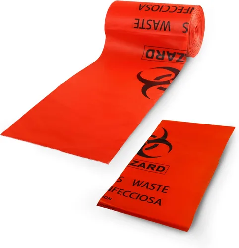 C CRYSTAL LEMON Bolsas de basura de riesgo biológico, 10 galones (24 x 24 pulgadas), paquete de 50 – Revestimientos rojos resistentes para