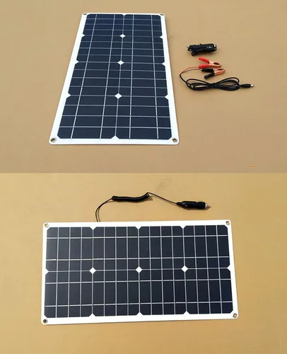 Vista 3 de Generador solar de 24 W, panel solar portátil de 5 V/1.7 A, cargador de energía monocristalino USB de módulo fotovoltaico monocristalino, panel