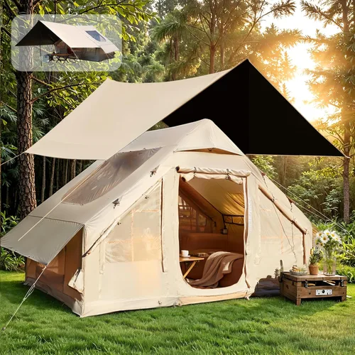Vista 11 de YOLENY Inflatable Camping Tent for 4-6 Person, Easy Setup Portable Water-Resistant Cabin Tent with Mesh Windows & Pumps