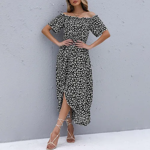 Vista 2 de Dresses for Women 2022 Elegant Floral Sexy White Sundresses Beach Boho Casual Flower Dresses