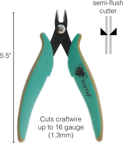 Vista 2 de Vintaj Tools by Beadsmith - Cortador semiempotrado de 5 pulgadas (5.000 in), mango ergonómico, para hacer cortes limpios, empotrados y precisos