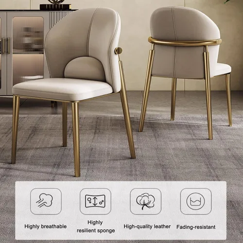 Vista 3 de Upholstered Dining Chair Set, Dining Chairs Set of 2/4, Kitchen Chair with Back, Lobby Chair Armless seat for Restaurants, Living Beige+black