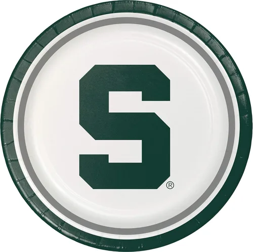 Platos de papel para cena de Michigan State Spartans, 8 unidades