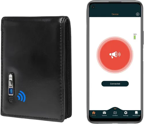 Vista 11 de Cartera rastreable para hombres Air Tag Wallet GPS Tracker & Finder Tarjeta de crédito Hombres (negro)