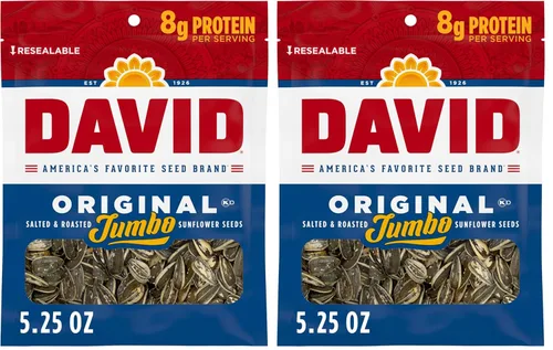 Vista 8 de DAVID SEEDS - Semillas de girasol originales gigantes tostadas y saladas, aptas para dieta cetogénica, 5.25 onzas, paquete de 12