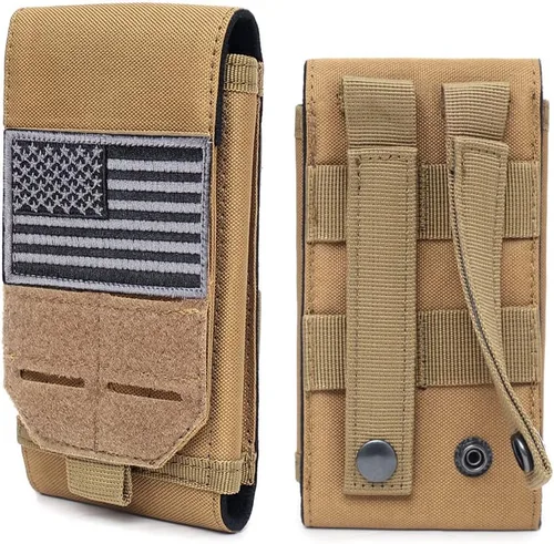 Vista 11 de Funda táctica universal negra Molle impermeable para iPhone 13 Pro Max/12 Pro Max/11 Pro Max/XS Max Less 6.7 pulgadas