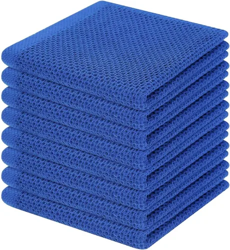 Vista 447 de Homaxy Paños de cocina de 100% algodón con tejido de gofre, ultra suaves, absorbentes, de secado rápido, 12 x 12 pulgadas, paquete de 6, amarillo