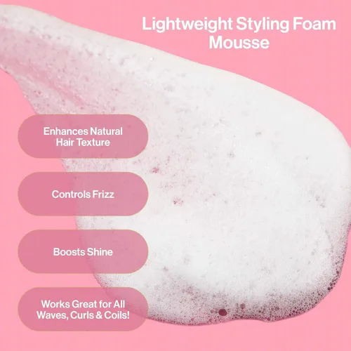 Vista 9 de Rizos Curls Mousse Definidora de Rizos – Espuma ligera para volumen e hidratación – Brillo y definición para cada patrón de rizo: cabello ondulado
